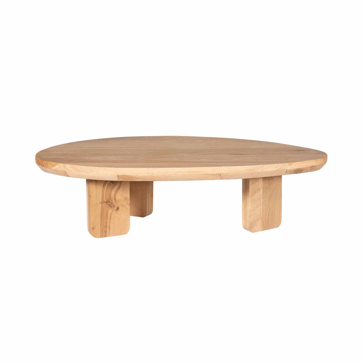 Salontafel - Naturel Eikenhout - 130 cm - Organisch Driehoekig Design