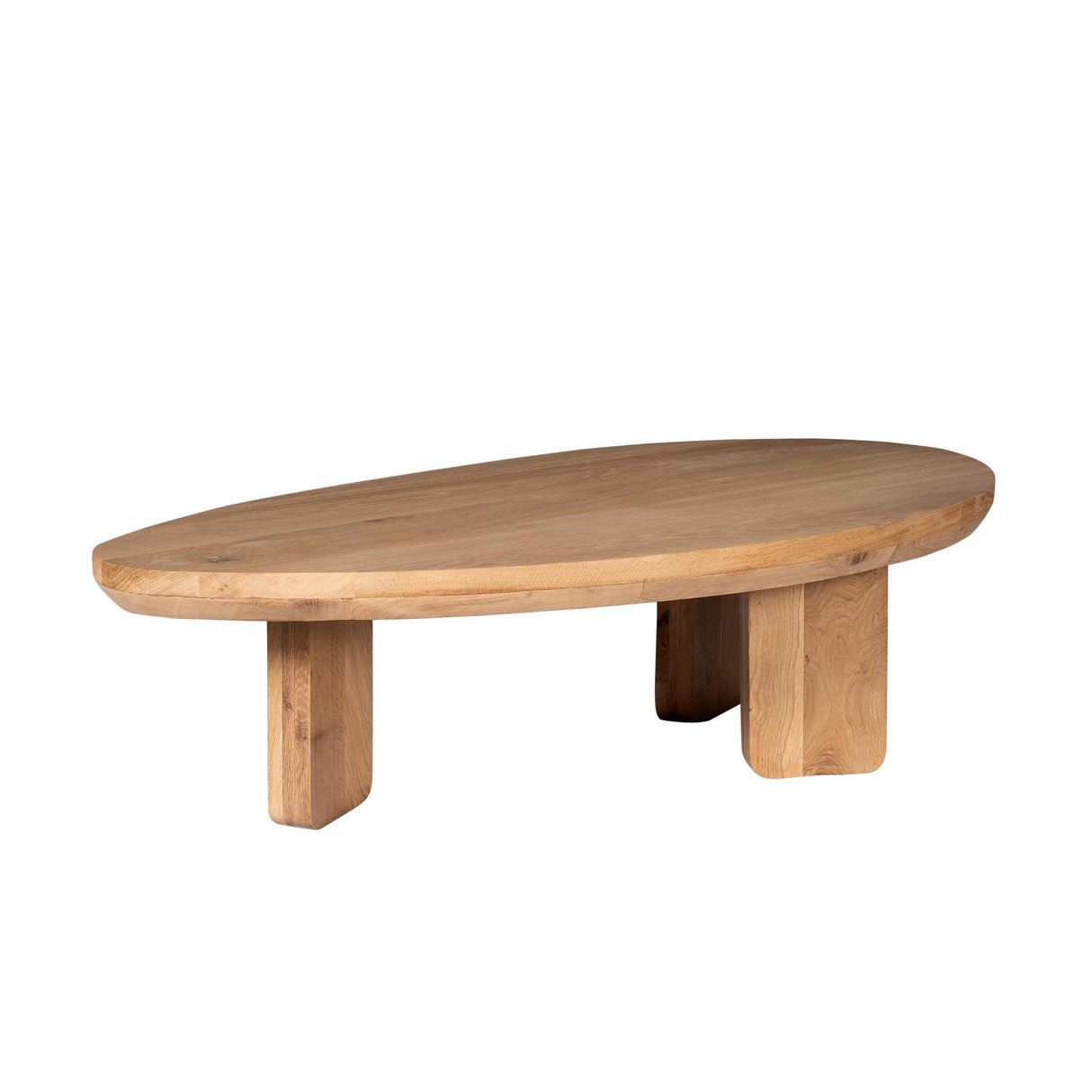 Salontafel - Naturel Eikenhout - 130 cm - Organisch Driehoekig Design