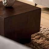 Vierkante Salontafel - Bruin Mangohout - Modern Blokdesign - 56 cm