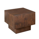 Vierkante Salontafel - Bruin Mangohout - Modern Blokdesign - 56 cm