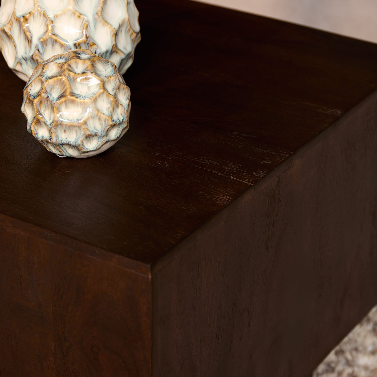 Vierkante Salontafel - Bruin Mangohout - Modern Blokdesign - 56 cm