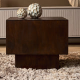 Vierkante Salontafel - Bruin Mangohout - Modern Blokdesign - 56 cm