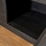Tv-meubel - Zwart - Mangohout - 200 cm - 4 Deuren - Push-to-open