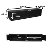 Tv-meubel - Zwart - Mangohout - 200 cm - 4 Deuren - Push-to-open