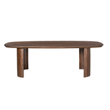 Eettafel - Bruin Mangohout - 200 cm - Modern Design - Half Ronde Poten
