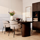 Eettafel - Bruin Mangohout - 200 cm - Modern Design - Half Ronde Poten