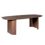 Eettafel - Bruin Mangohout - 240 cm - Modern Design - Half Ronde Poten