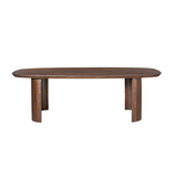 Eettafel - Bruin Mangohout - 300 cm - Modern Design - Half Ronde Poten
