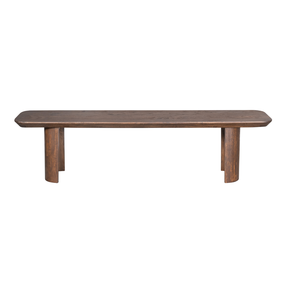 Eetkamerbank - Bruin Mangohout - 180 cm - Modern Design - Half Ronde Poten