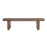 Eetkamerbank - Bruin Mangohout - 180 cm - Modern Design - Half Ronde Poten