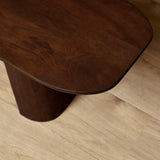 Eetkamerbank - Bruin Mangohout - 180 cm - Modern Design - Half Ronde Poten