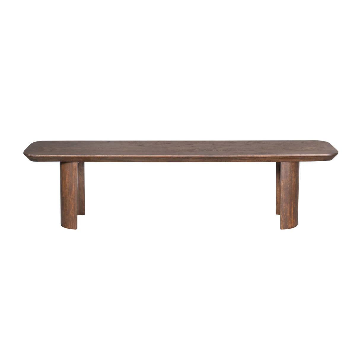 Eetkamerbank - Bruin Mangohout - 220 cm - Modern Design - Half Ronde Poten