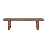 Eetkamerbank - Bruin Mangohout - 220 cm - Modern Design - Half Ronde Poten