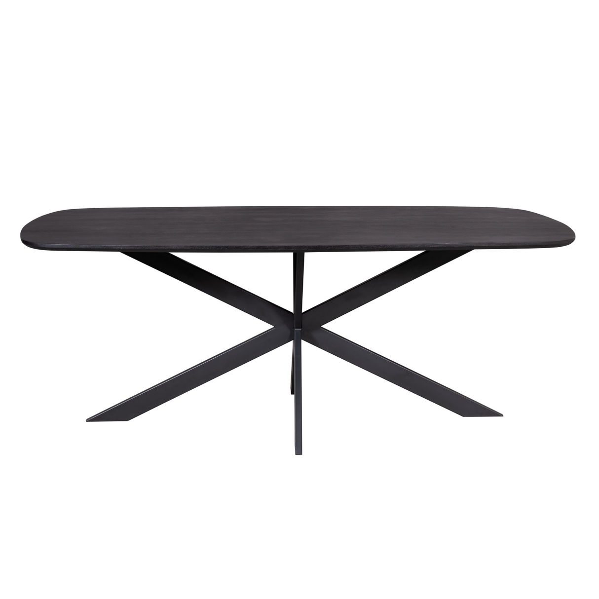 Eettafel - Deens-ovaal - Zwart - Mangohout - 200 cm