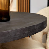 Ronde eettafel - Zwart - Mangohout - 130 cm - Matrixpoot
