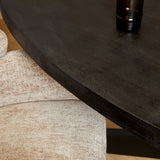 Eettafel - Zwart - Mangohout - Metaal - 160 cm - Ovaal