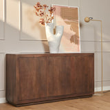 Vierkante Salontafel Walnoot Mangohout - 80 cm - Modern Blokdesign