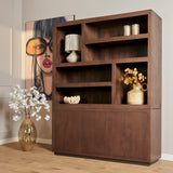 Vierkante Salontafel Walnoot Mangohout - 80 cm - Modern Blokdesign