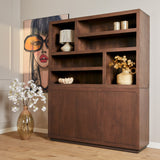 Vierkante Salontafel Walnoot Mangohout - 80 cm - Modern Blokdesign