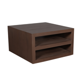 Vierkante Salontafel Walnoot Mangohout - 80 cm - Modern Blokdesign