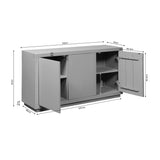 Dressoir - Bruin Mangohout - 150 cm - Modern Design - 3 Deuren