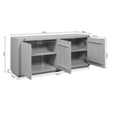 Dressoir - Bruin Mangohout - 200 cm - Modern Design - 3 Deuren