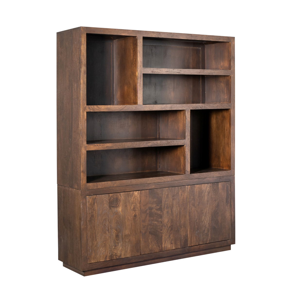 Vakkenkast XL - Bruin Mangohout - 160 cm - Modern Design - 3 Deuren