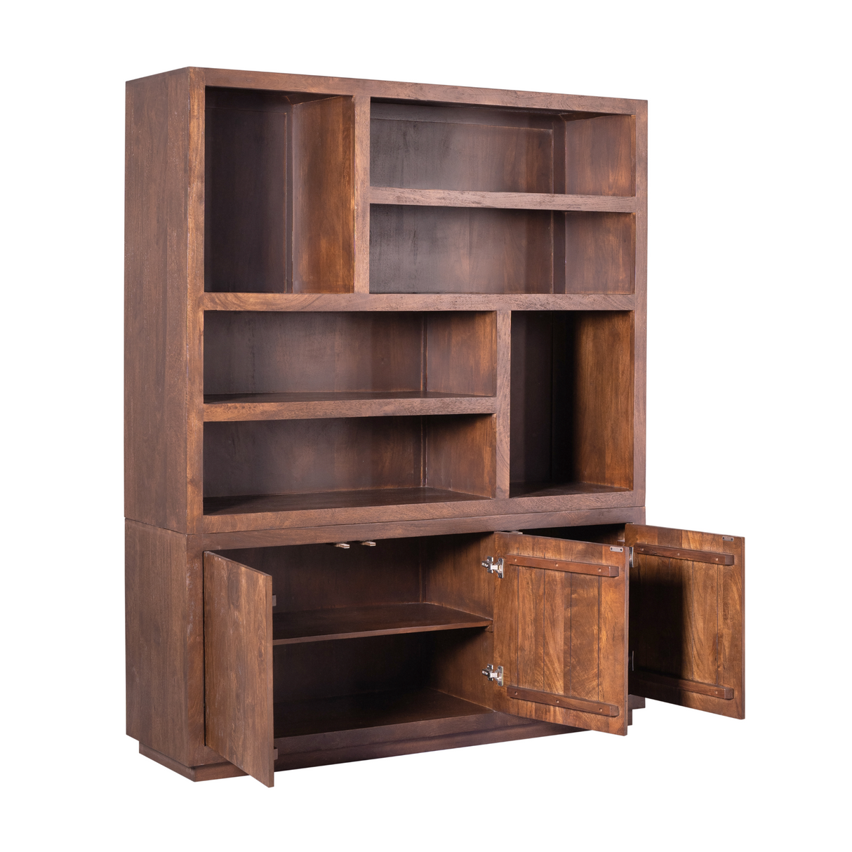 Vakkenkast XL - Bruin Mangohout - 160 cm - Modern Design - 3 Deuren