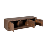 TV-meubel Brussel - Bruin Mangohout - 150 cm - Minimalistisch Design - 3 Deuren