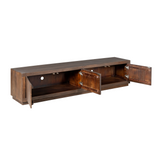 TV-meubel Brussel - Bruin Mangohout - 200 cm - Minimalistisch Design - 4 Deuren