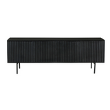 Tv-meubel - Zwart - Mangohout - 165 cm - 4 Deuren