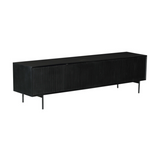 Tv-meubel - Zwart - Mangohout - 210 cm - 4 Deuren