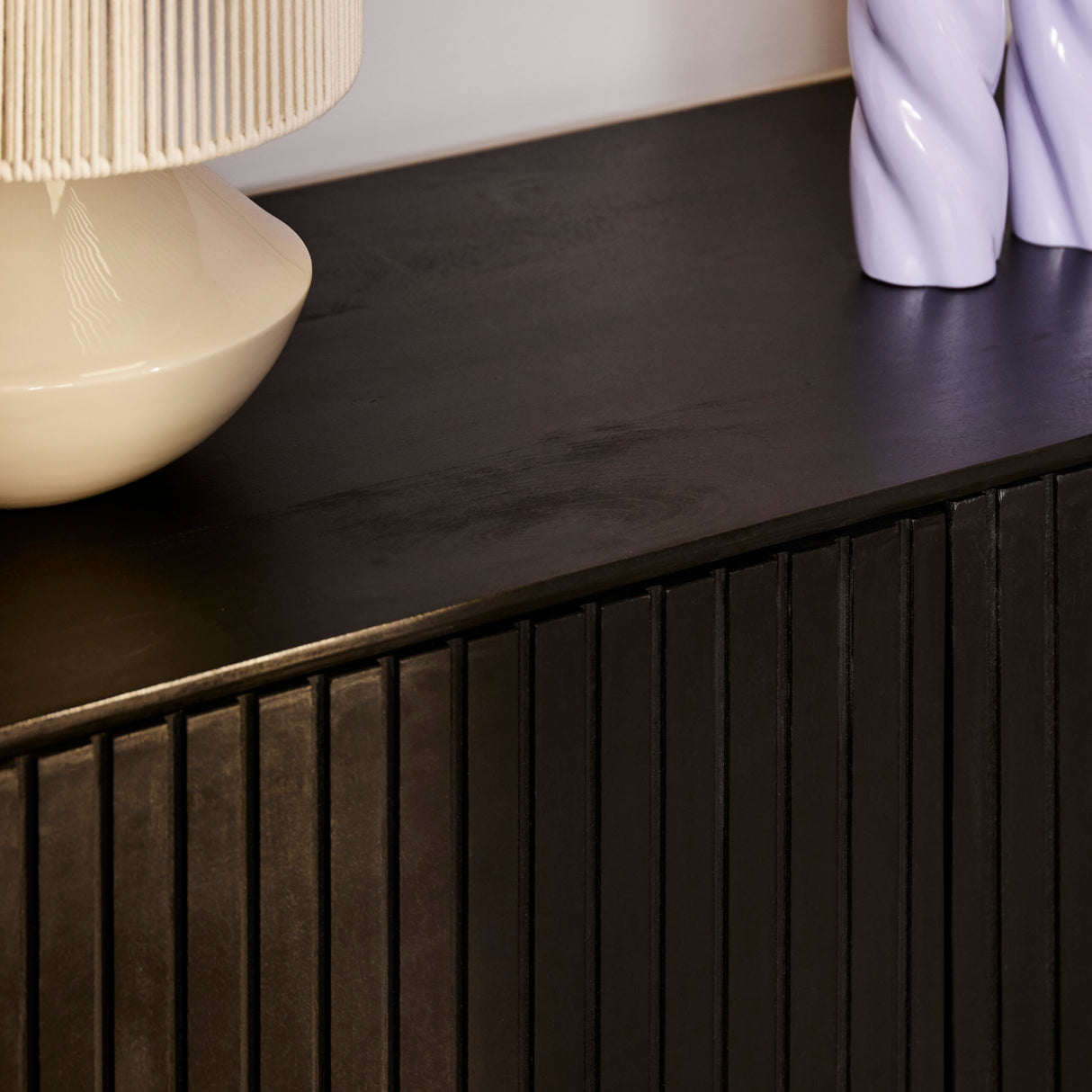 Dressoir - Zwart - Mangohout - 165 cm - 3 Deuren