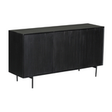 Dressoir - Zwart - Mangohout - 165 cm - 3 Deuren