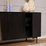Dressoir - Zwart - Mangohout - 210 cm