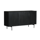 Dressoir - Zwart - Mangohout - 165 cm - 3 Deuren