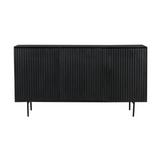 Dressoir - Zwart - Mangohout - 165 cm - 3 Deuren