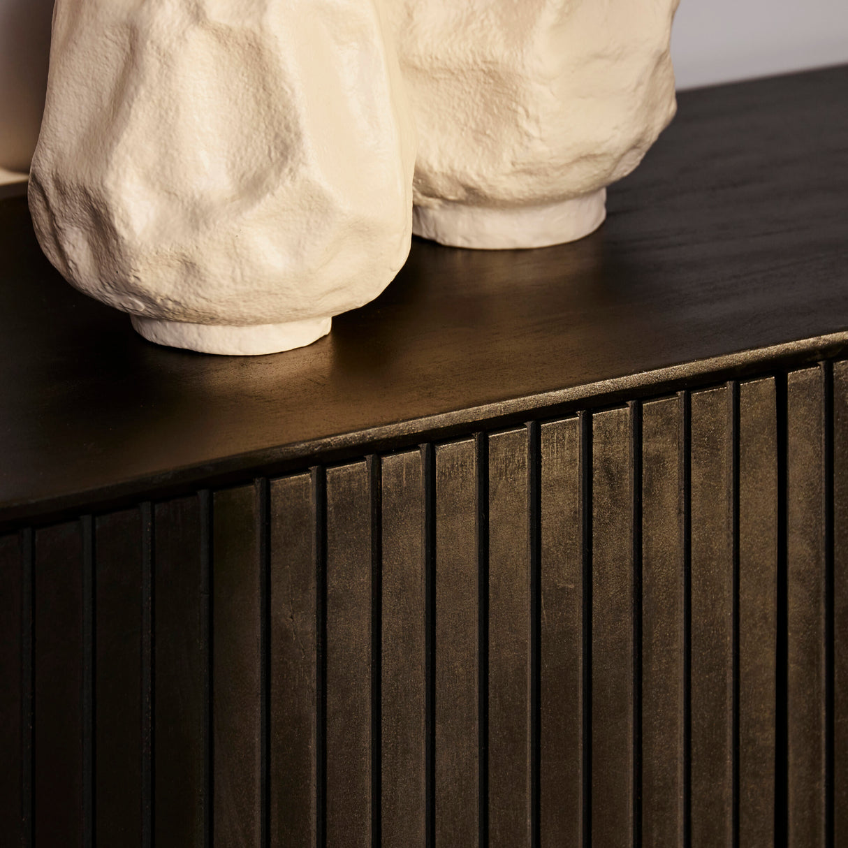 Dressoir - Zwart - Mangohout - 210 cm