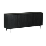 Dressoir - Zwart - Mangohout - 210 cm