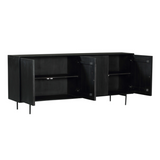 Dressoir - Zwart - Mangohout - 210 cm