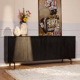 Dressoir - Zwart - Mangohout - 210 cm