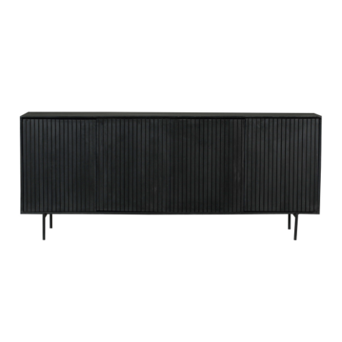 Dressoir - Zwart - Mangohout - 210 cm