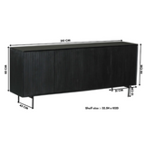 Dressoir - Zwart - Mangohout - 210 cm