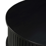 Salontafel - Rond - Zwart - Mangohout - 80 cm - 2 Lades