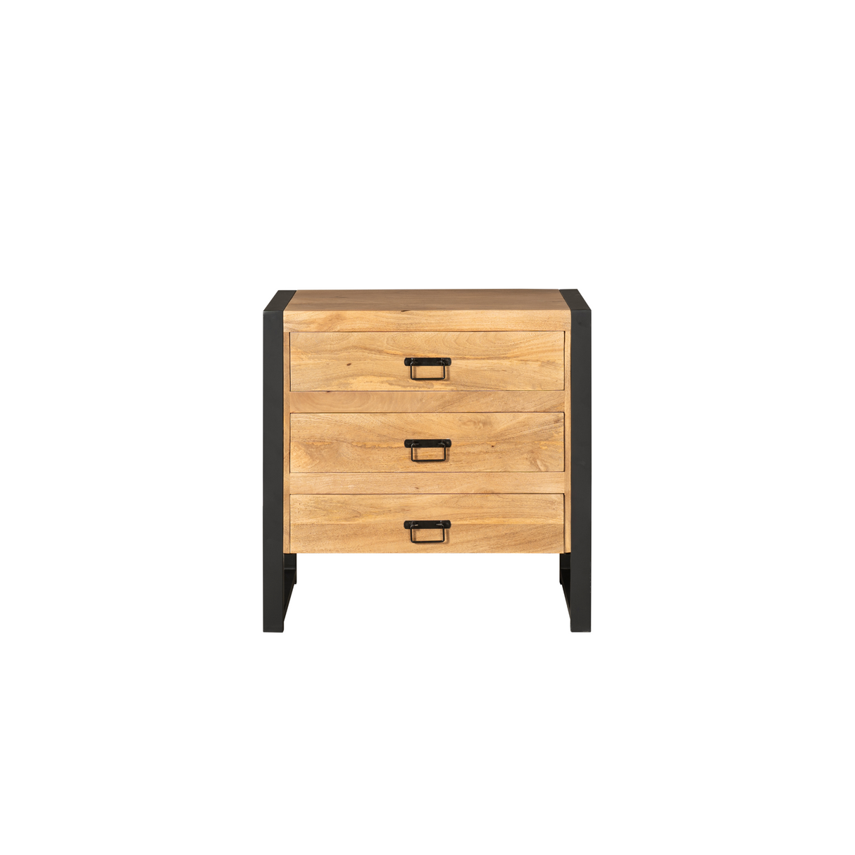 Industriële Ladekast Naturel Mangohout - 80 cm - 3 Laden