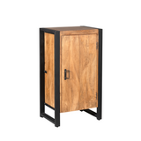 1. Title Halkast Boaz met Deur - Naturel Mangohout - 100 cm - Industrieel