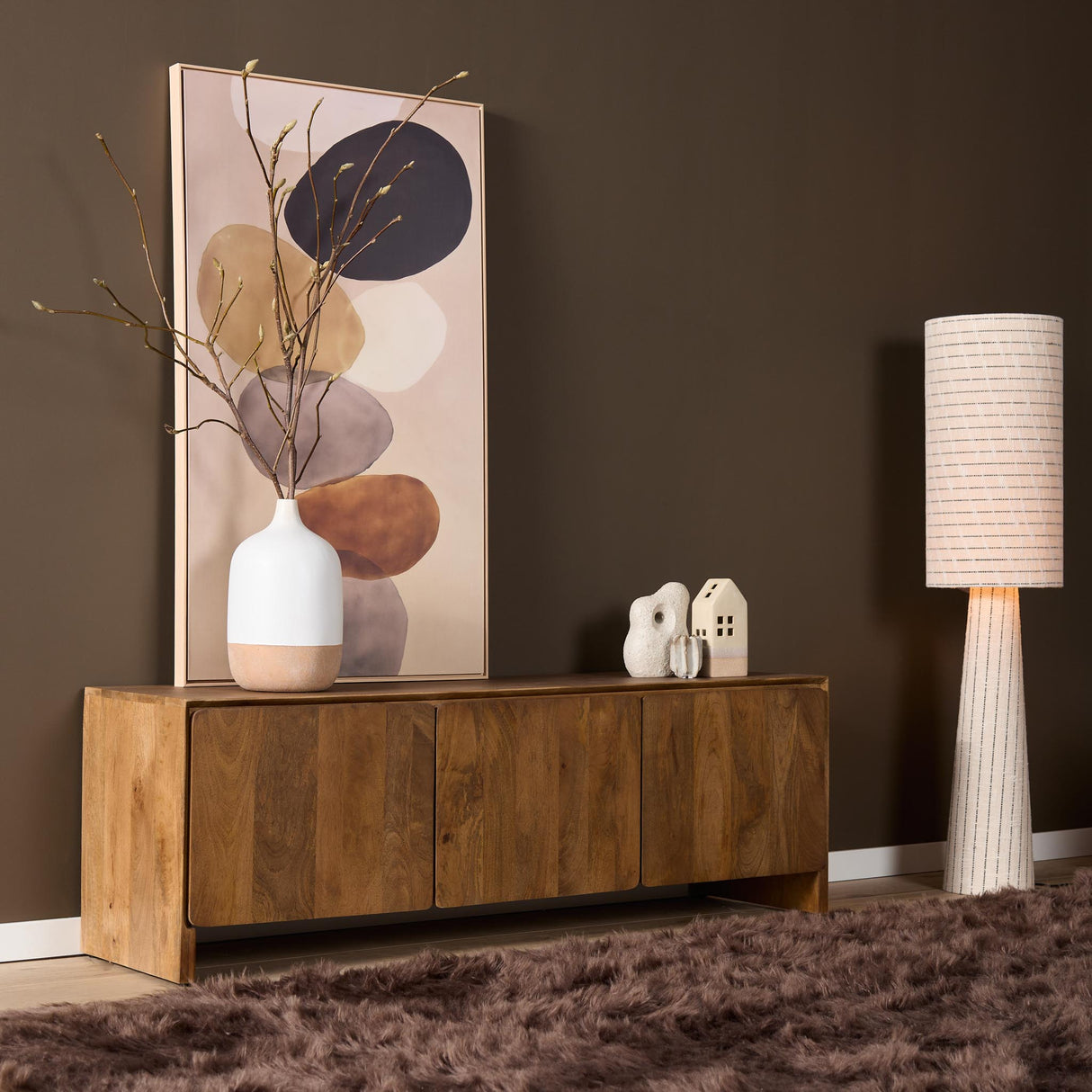 Modern Tv-meubel Naturel Mangohout - 150 cm - Minimalistisch Design