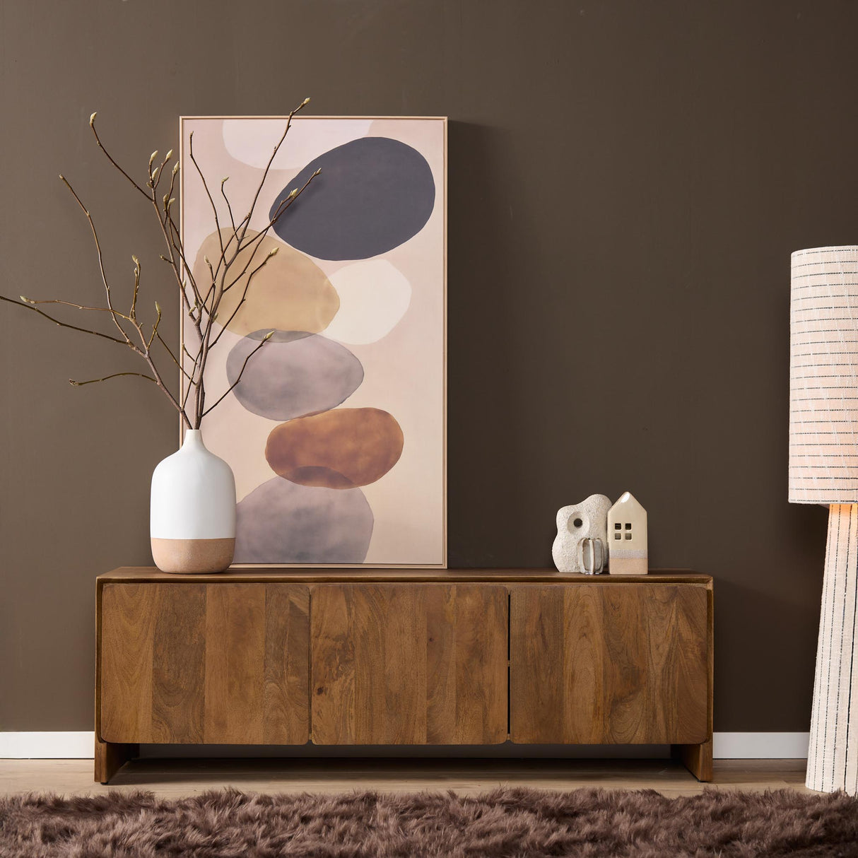 Modern Tv-meubel Naturel Mangohout - 150 cm - Minimalistisch Design