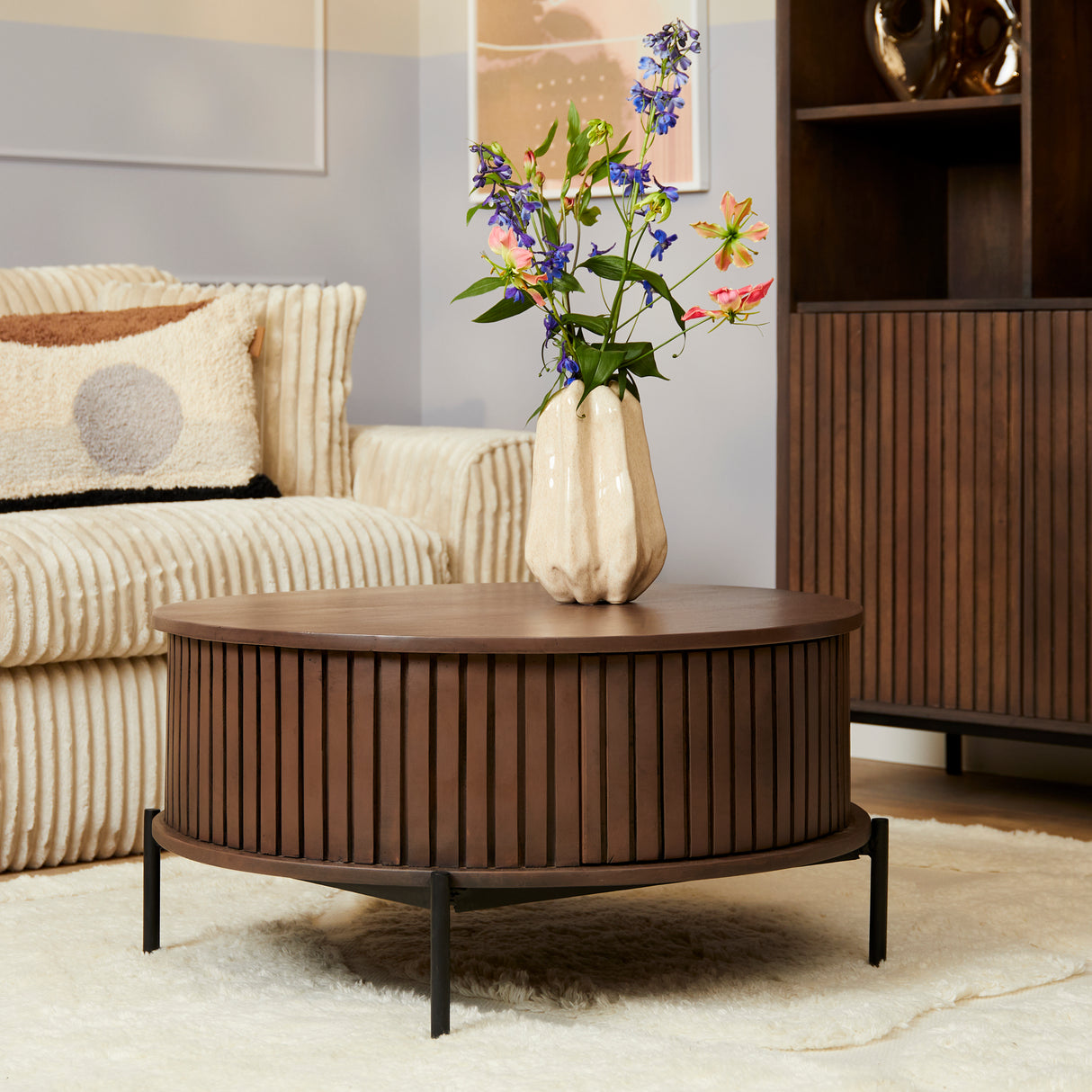 Ronde Salontafel Madison Walnoot 80 cm