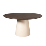 Ronde Eettafel - Volledig Bruin Mangohout - 130 cm - Conische Houten Poot